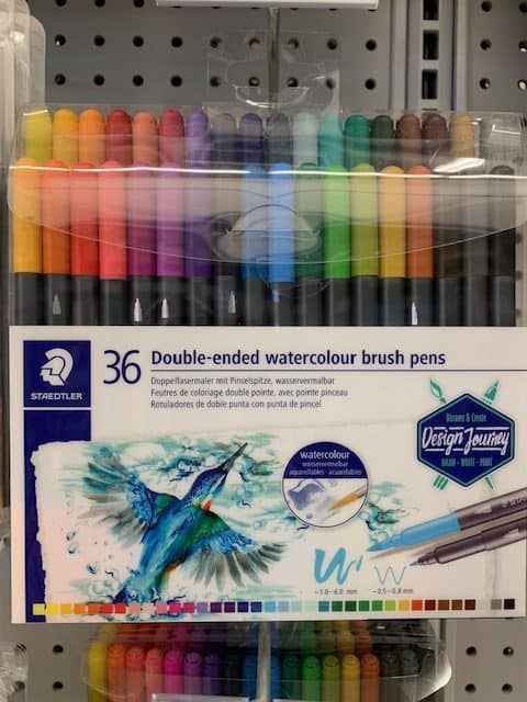 package of multicolored watercolor brush pens