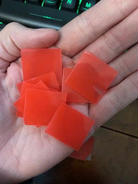 handful of pink wax for diamond painting